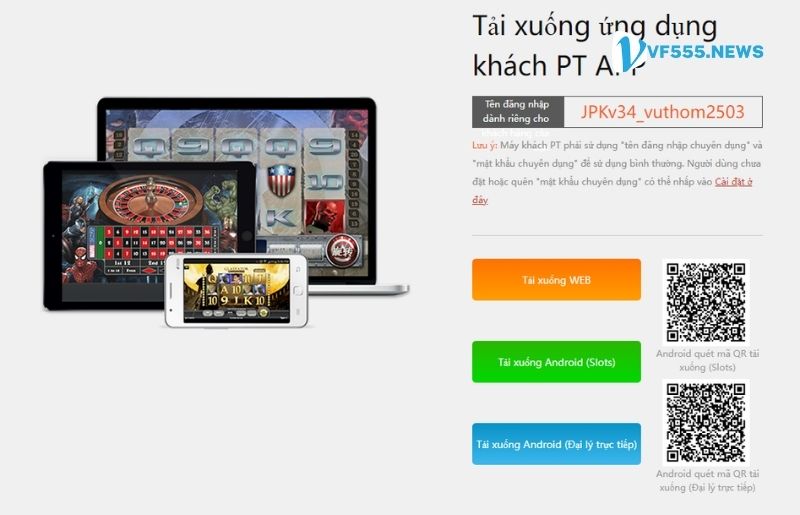 Hướng dẫn tải game nổ hũ VF555 về điện thoại di động